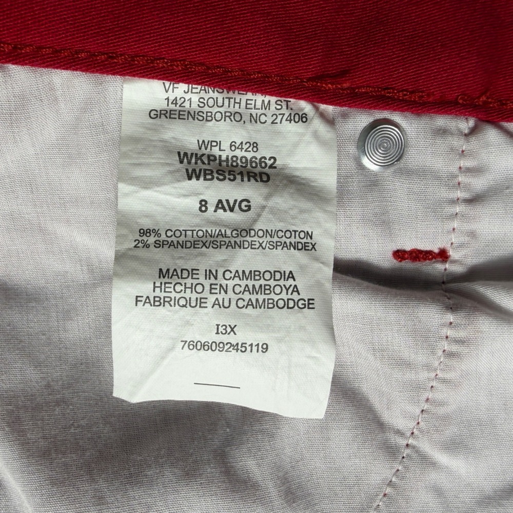 Vintage Wrangler Blues Red Denim Shorts - Women's Size 8 AVG - Picture 5 of 10